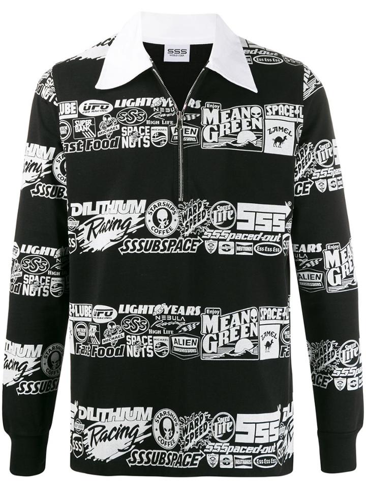 Sss World Corp Printed Polo Jumper - Black