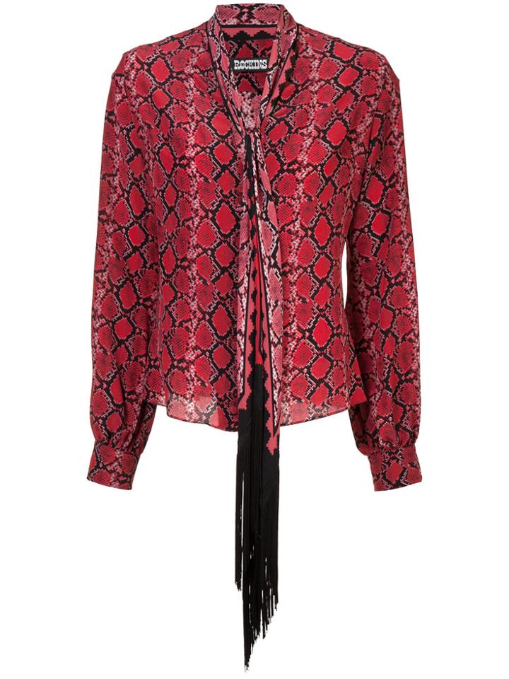 Rockins Snakeskin Print Blouse - Red