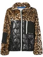 Sandy Liang Leopard Panel Bomber Jacket - Brown