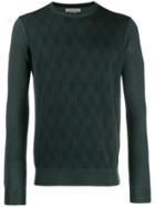 Corneliani Patterned Knit Crew Neck Sweater - Green