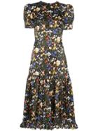 The Vampire's Wife Royal Hummingbird Floral Dress - Black