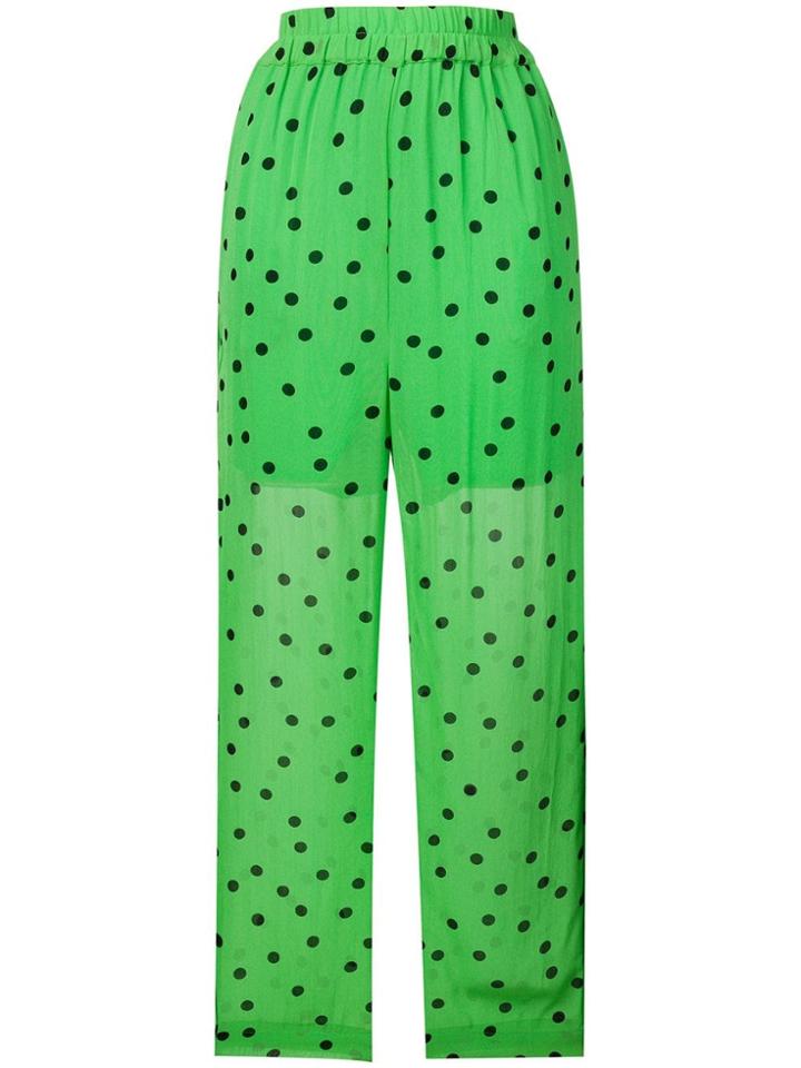Ganni Polka Dot Trousers - Green