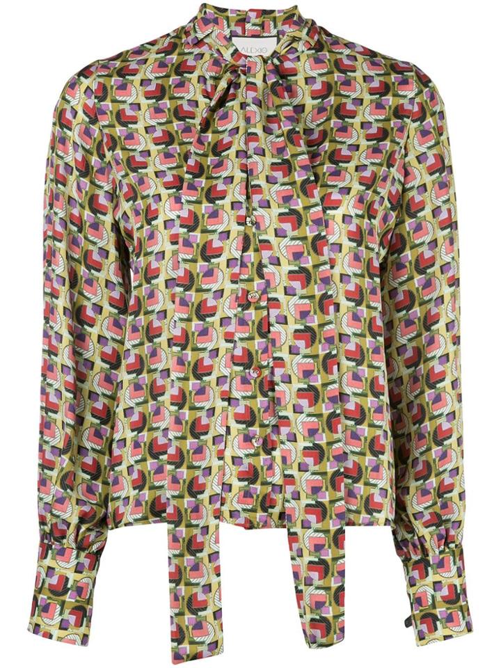 Alexis Londyn Geometric-print Blouse - Green