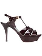 Saint Laurent Tribute Sandals, Women's, Size: 39, Pink/purple, Patent Leather/leather