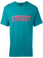 Stussy - Logo Print T-shirt - Men - Cotton - S, Green, Cotton