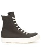 Rick Owens Drkshdw Side Zip Hi-top Sneakers, Men's, Size: 42, Grey, Cotton