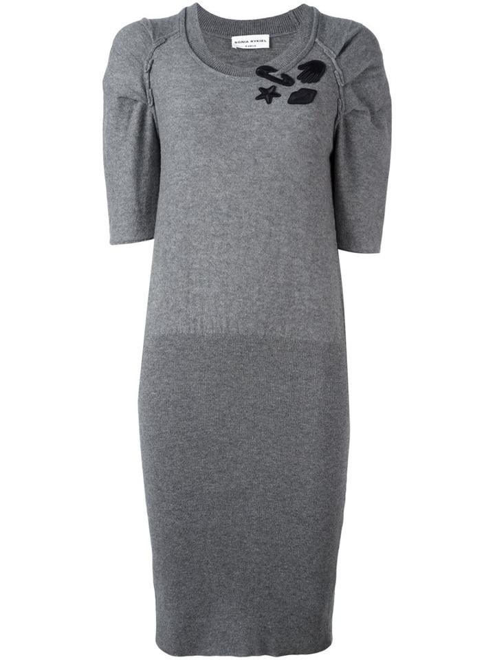 Sonia Rykiel Patch Detail Knit Dress
