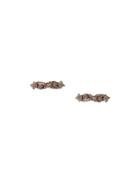 Suzanne Kalan 18kt Rose Gold Diamond Baguette Bar Stud Earrings