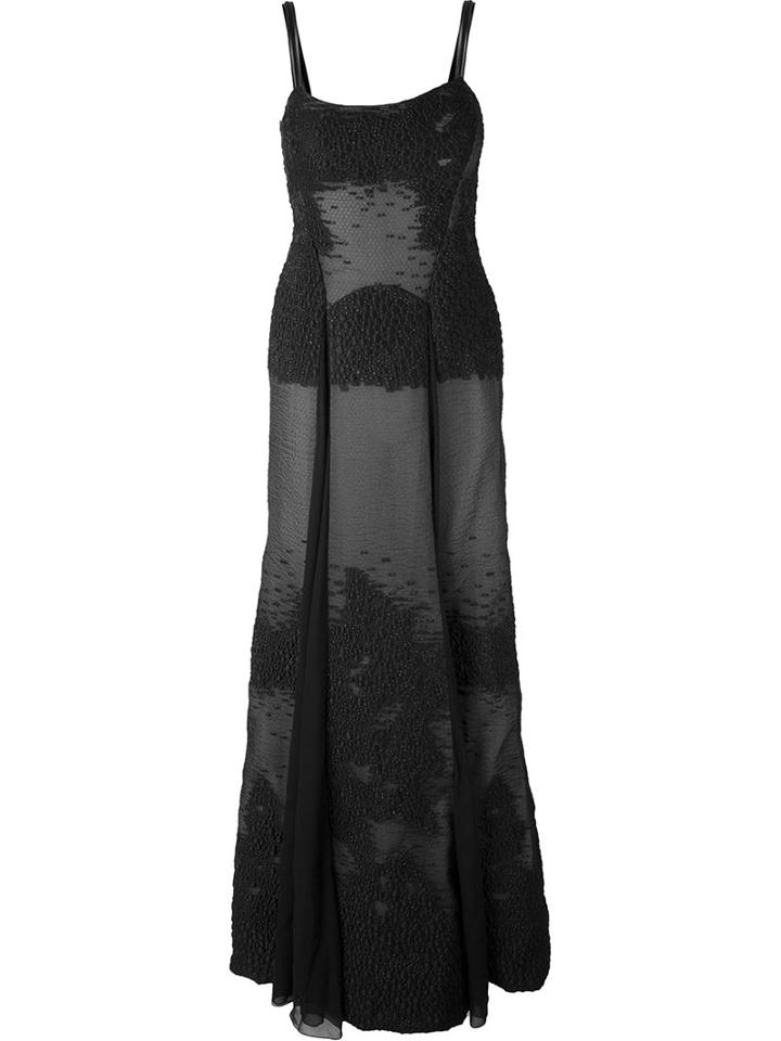 Francesco Scognamiglio Bubble Cloqué Flared Gown, Women's, Size: 40, Black, Polyester/polyamide/silk