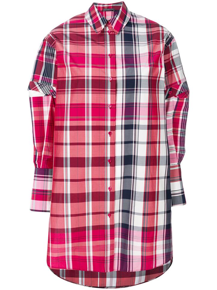 Alexander Mcqueen Oversized Plaid Shirt - Red