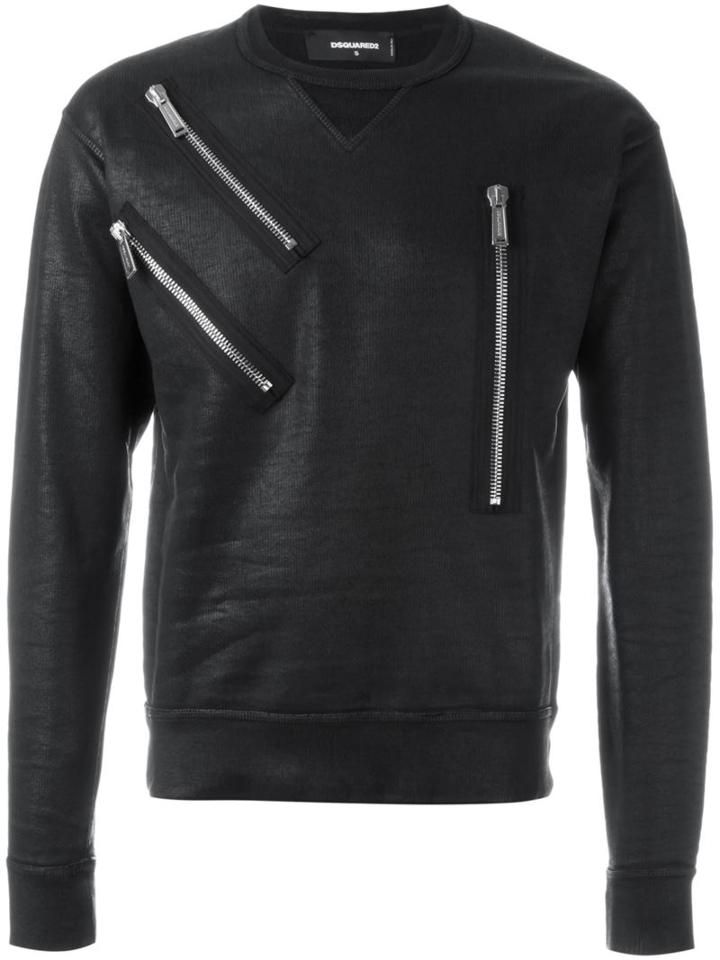 Dsquared2 Varnished Zip Detail Sweatshirt