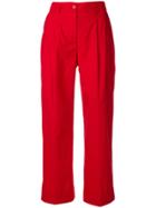 P.a.r.o.s.h. Cropped Straight Leg Trousers - Red