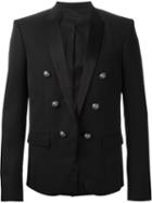 Balmain Satin Collar Blazer, Men's, Size: 48, Black, Silk/cotton/wool