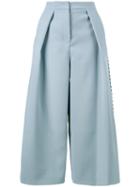 Roksanda - Pleated Culottes Trousers - Women - Silk/polyamide/polyester/acetate - 12, Women's, Blue, Silk/polyamide/polyester/acetate