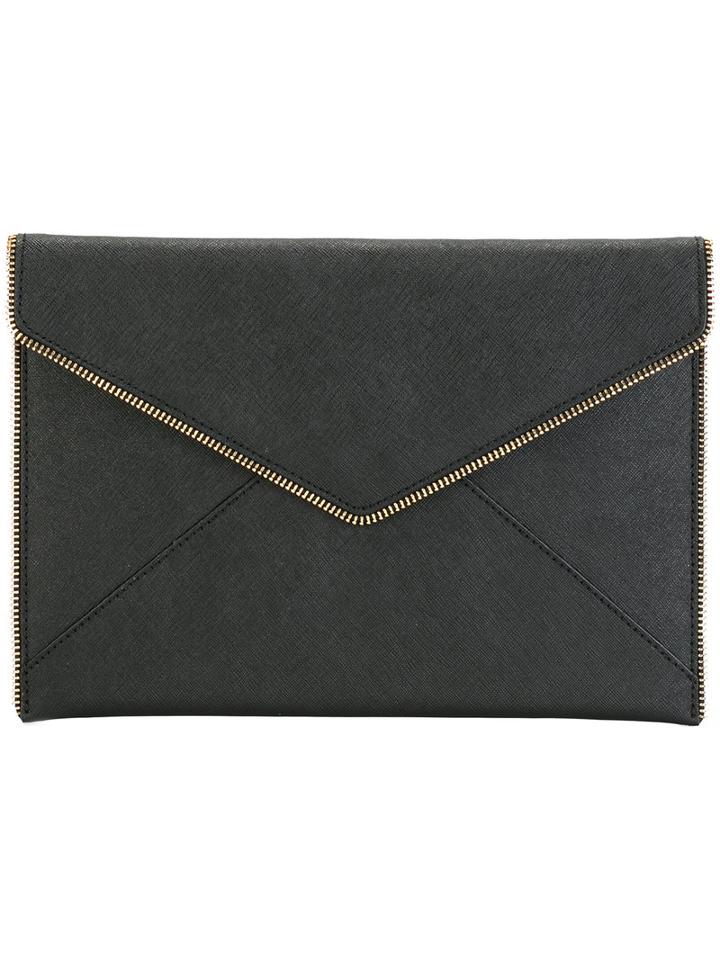 Rebecca Minkoff - Zip Trim Clutch - Women - Leather - One Size, Black, Leather