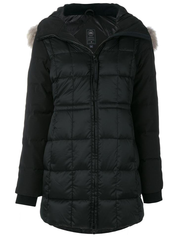 Canada Goose Padded Jacket With Fur Collar - Black