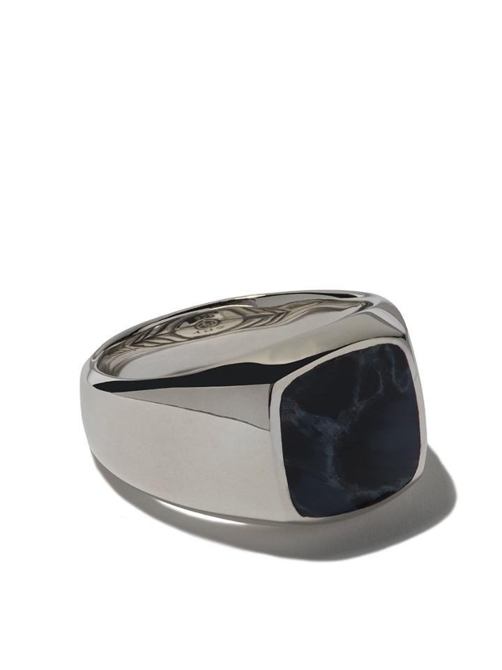 David Yurman Exotic Stone Pietersite Signet Ring - Metallic
