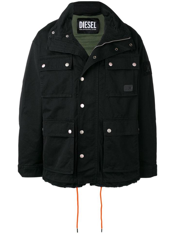 Diesel Embroidered Logo Jacket - Black