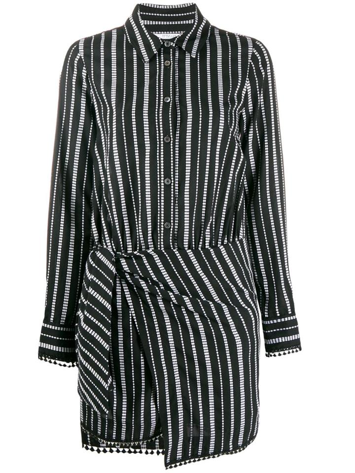 Derek Lam 10 Crosby Eunice Diamond Striped Shirt Dress - Black