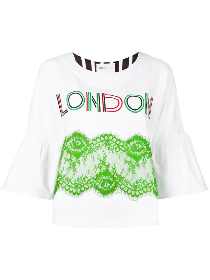 Isabelle Blanche - 'london' Half Sleeve Sweatshirt - Women - Cotton/polyester/spandex/elastane - L, White, Cotton/polyester/spandex/elastane