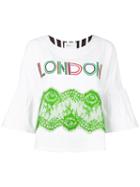 Isabelle Blanche - 'london' Half Sleeve Sweatshirt - Women - Cotton/polyester/spandex/elastane - L, White, Cotton/polyester/spandex/elastane