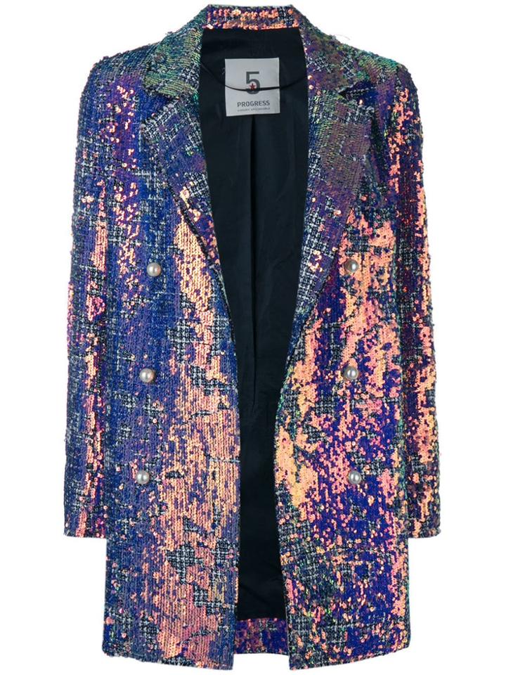5 Progress Sequin Embellished Blazer - Pink & Purple