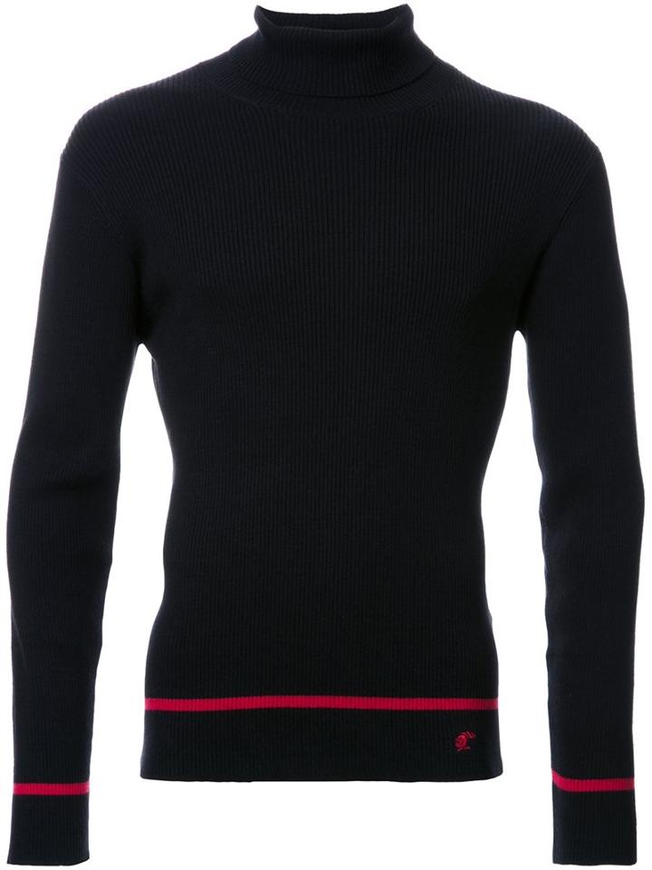 Loveless Stripe Trim Detail Jumper, Men's, Size: 1, Black, Cotton/cashmere