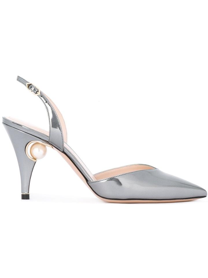 Nicholas Kirkwood Penelope Pearl Slingback Pumps - Metallic