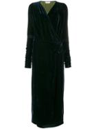 Attico Long Wrap Dress - Blue