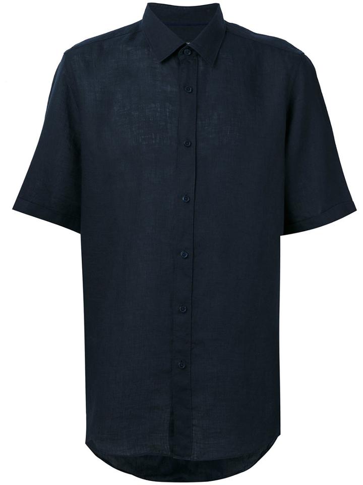 Boss Hugo Boss Short Sleeve Shirt, Men's, Size: Small, Blue, Linen/flax