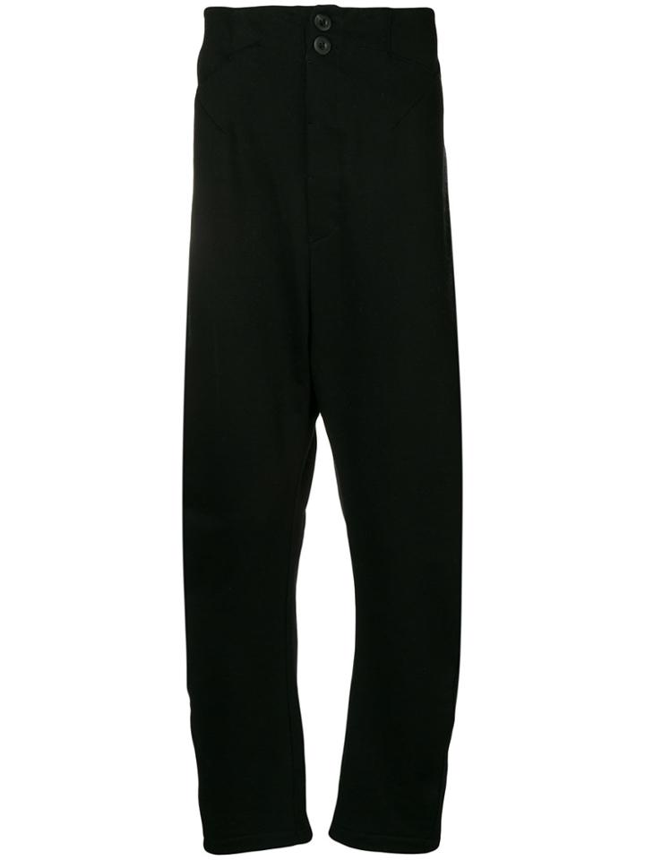Lost & Found Rooms Curved Leg Drop-crotch Trousers - Black
