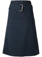 Marni Belted A-line Skirt, Women's, Size: 40, Blue, Viscose/cotton