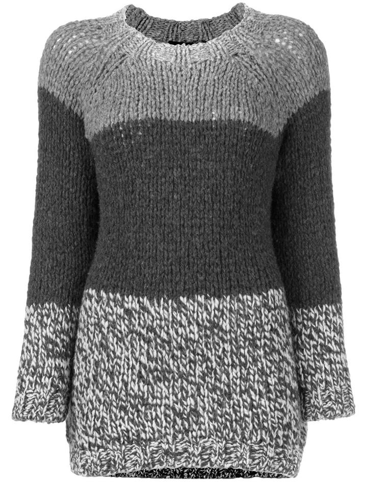 Les Copains Woven Jumper - Grey