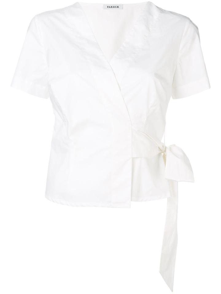 P.a.r.o.s.h. Tie Waist Top - White