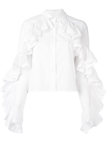 Victoria/tomas Ruffle Sleeve Shirt