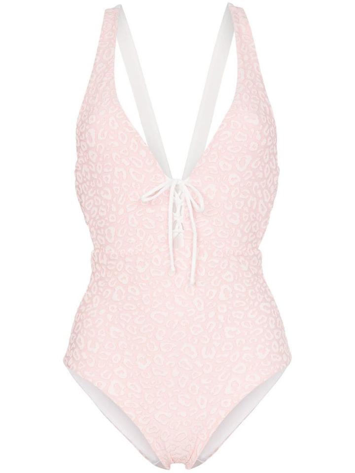 Onia Iona Leopard-jacquard Swimsuit - Pink