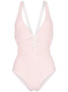 Onia Iona Leopard-jacquard Swimsuit - Pink