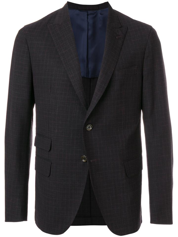 Eleventy Contrast Stitch Detailed Blazer - Black