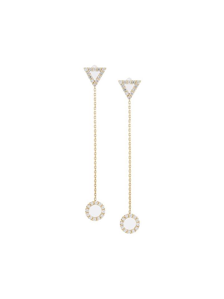 Gisele For Eshvi 18ct Drop Earrings Set With Sparkling Diamonds.