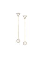 Gisele For Eshvi 18ct Drop Earrings Set With Sparkling Diamonds.