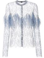 Maki Oh - Lace Feather Blouse - Women - Rayon - S, Grey, Rayon