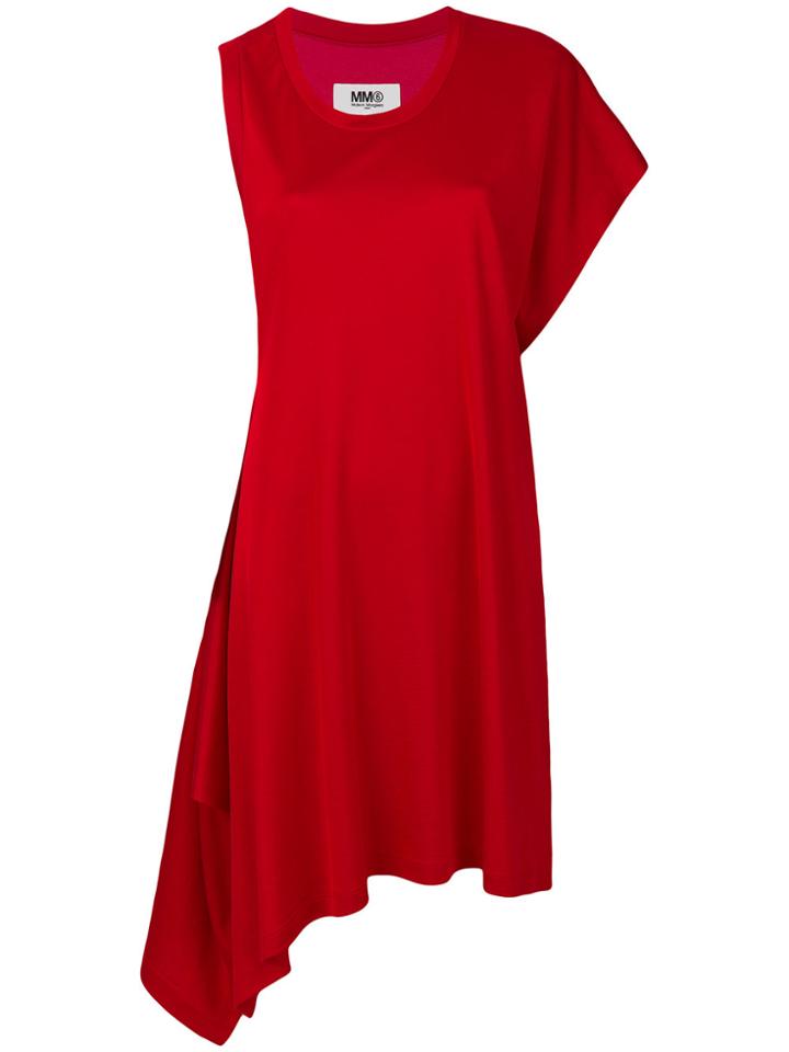 Mm6 Maison Margiela Asymmetric T-shirt Dress - Red