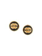 Chanel Pre-owned 1996 Cc Button Earrings - Gold