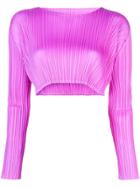 Pleats Please By Issey Miyake Pleated Crop Top - Pink