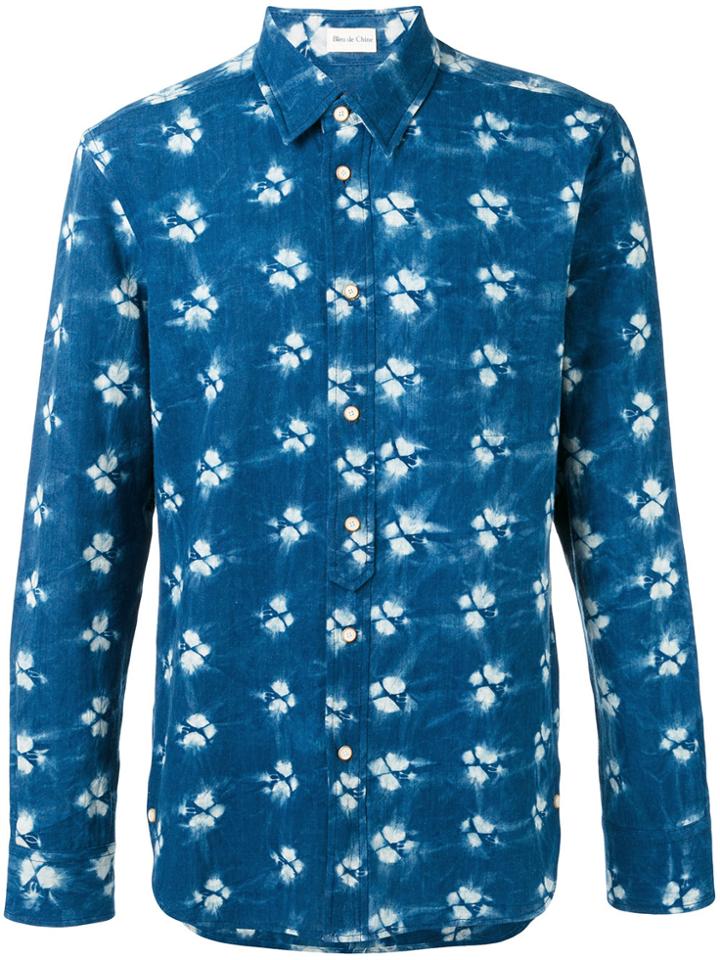 Three Animals Embroidered Shirt - Blue