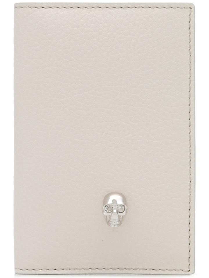 Alexander Mcqueen Foldover Skull Wallet - White