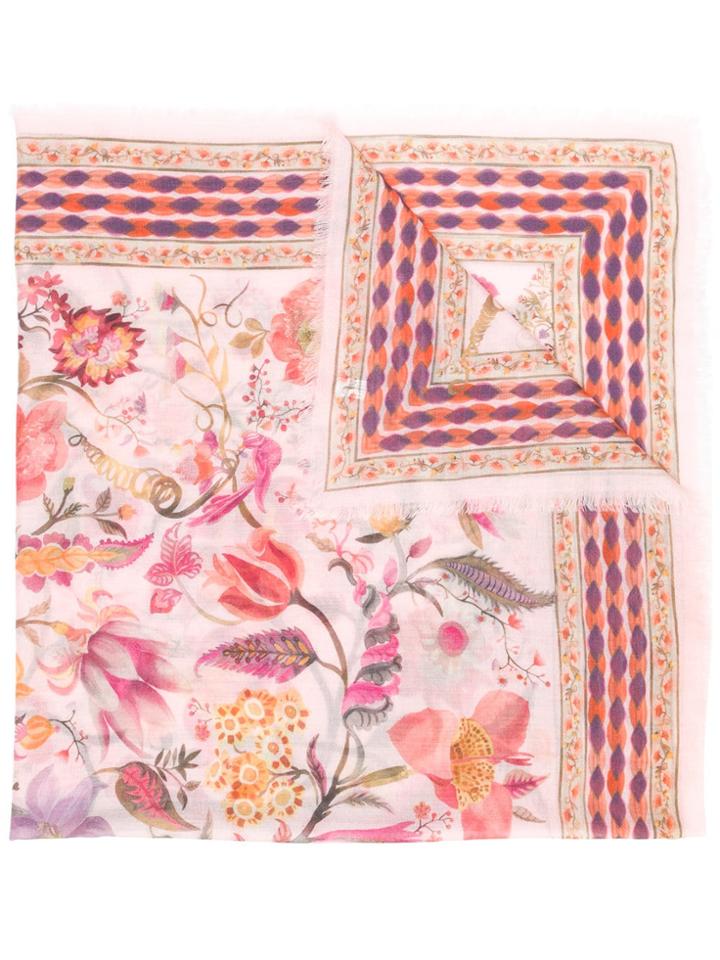 Salvatore Ferragamo Floral Print Scarf - Pink