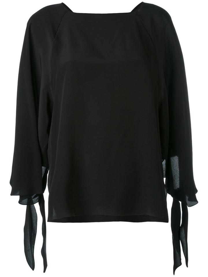 Chloé - Tie Cuff Blouse - Women - Silk - 38, Black, Silk