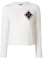 Msgm Cable-knit Cropped Jumper - White