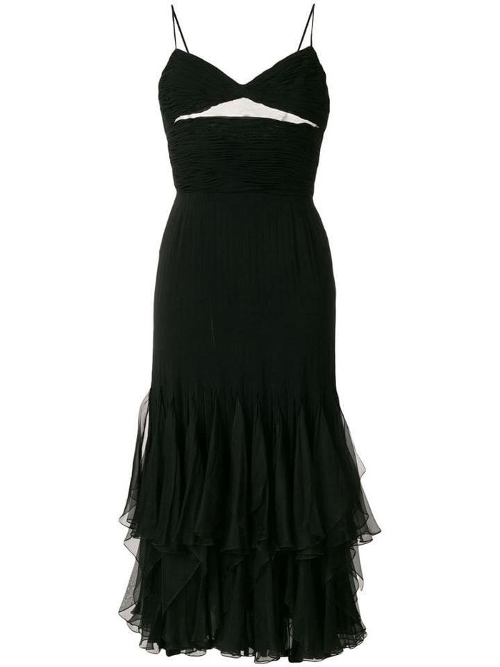 Valentino Pre-owned Ruffle Trim Dress - Black